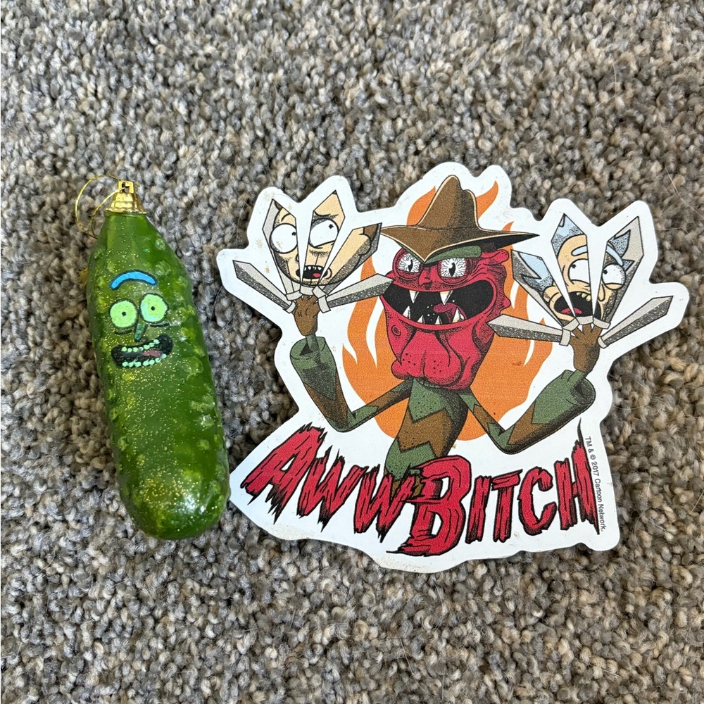 Pickle Rick Ornament and magnet Set